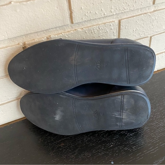 Zara Man Shoes Mens 42 US 9 Black Leather Business Casual Dress Work Sneakers - Picture 4 of 6